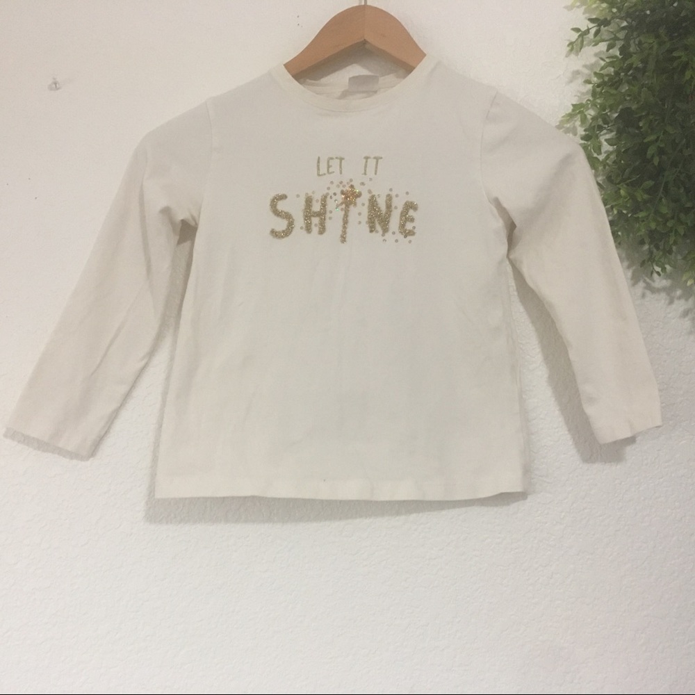 Zara Let It Shine Graphic Long Sleeve Top